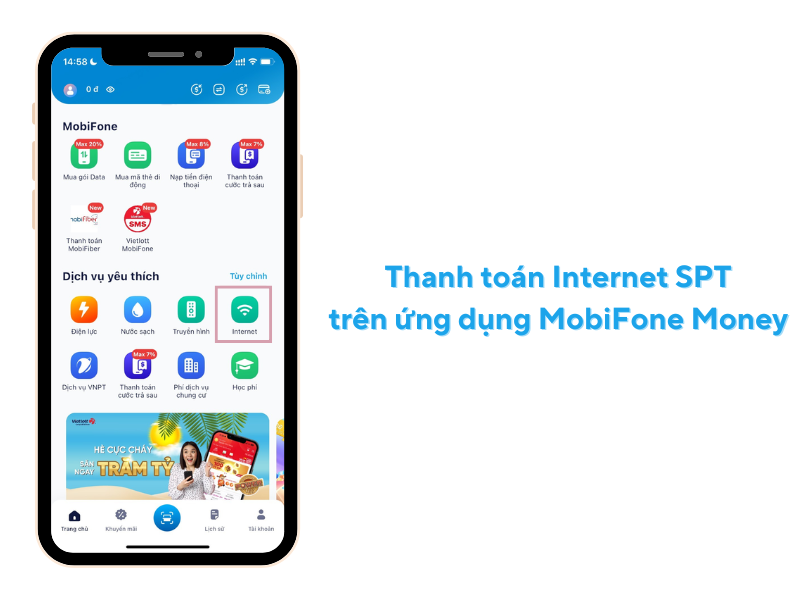 kiểm tra tiền Internet SPT